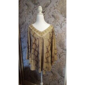 Reba  L Snake skin pattern batwing blouse